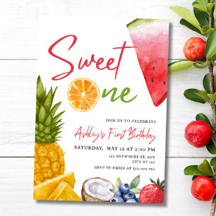 Invitación Sweet One First Birthday Invite, fruta tropical