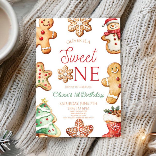 Invitación Sweet One Gingerbread Cookie 1st Birthday Party (Subido por el creador)