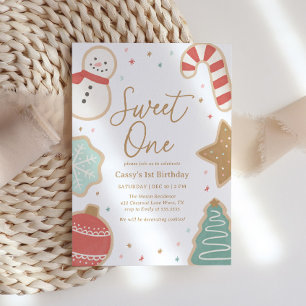 Invitación Sweet One Navidades Cookie 1º cumpleaños