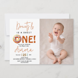 Invitación  Sweet One watercolor donut 1st birthday