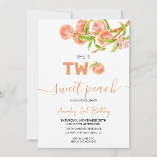 Invitación Sweet Peach 2º cumpleaños