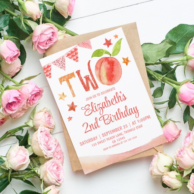 Invitación Sweet Peach 2º cumpleaños (Subido por el creador)