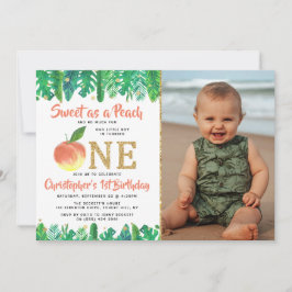 Invitación Sweet Peach Boys 1er cumpleaños Foto