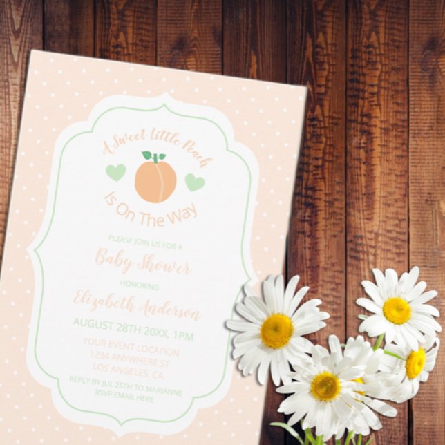Invitación Sweet Peach Elegant Baby Shower (Subido por el creador)