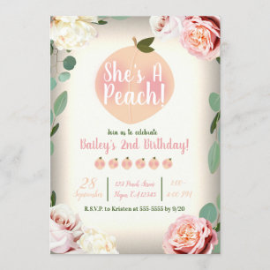 Invitación SWEET PEACH Southern Charm Fiesta de cumpleaños fl