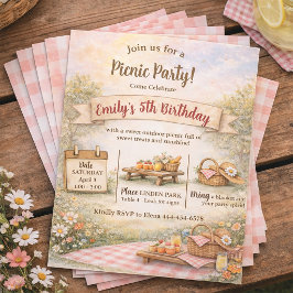 Invitación Sweet Picnic Outdoor Boho Birthday Party