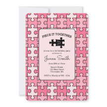 Sweet Pink Black Piece It Together Puzzle Birday