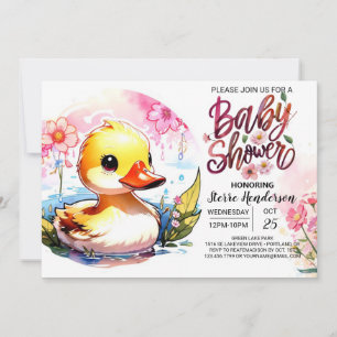 Invitación Sweet Pink Duck Baby Shower