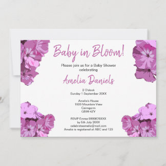 Invitación Sweet Pink Floral Baby Shower Invitation
