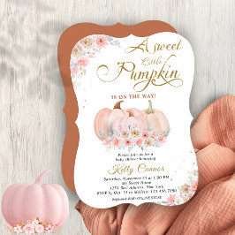 Invitación Sweet Pumpkin Floral Baby Shower