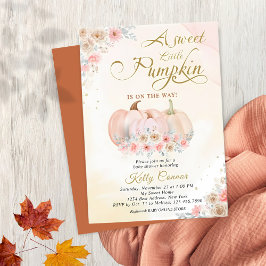 Invitación Sweet Pumpkin Floral Baby Shower