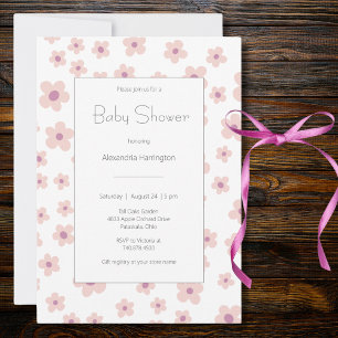 Invitación Sweet Retro Flowers Baby Shower