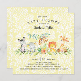Invitación Sweet Safari Animales género Baby Shower neutro