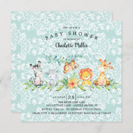 Invitación Sweet Safari Animales género Baby Shower neutro