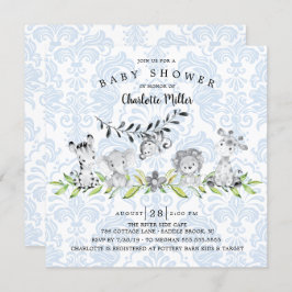Invitación Sweet Safari Animals Boys Baby Shower