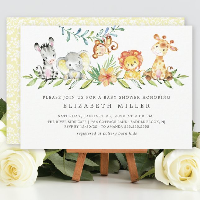 Invitación Sweet Safari Animals Neutral Baby Shower (Subido por el creador)