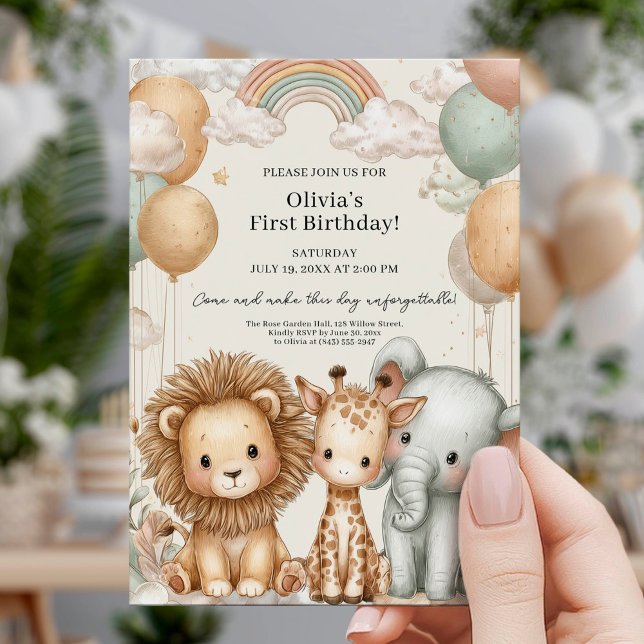 Invitación Sweet Safari First Birthday (Subido por el creador)