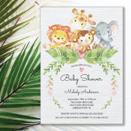 Invitación Sweet Safari Jungle Baby Shower Invitation