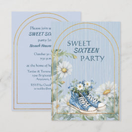 Invitación Sweet Sixteen Daughter Birthday Boots Invitation