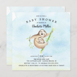 Invitación Sweet Sloth Boys Baby Shower