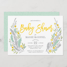 Invitación Sweet Sprigs Género Neutral Baby Shower