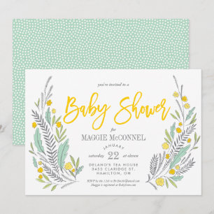 Invitación Sweet Sprigs Género Neutral Baby Shower
