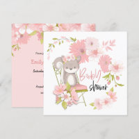 Sweet Squirrel Florals Chica blanco rosado Baby Sh