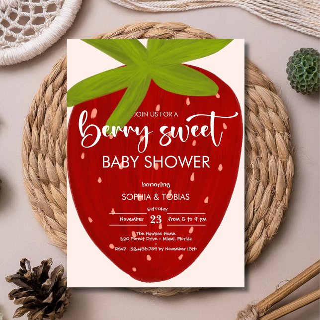 Invitación Sweet strawberry baby shower (Subido por el creador)
