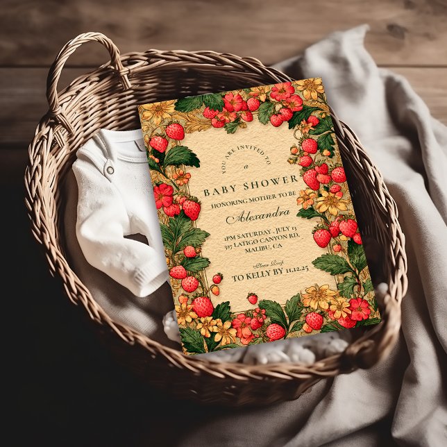 Invitación Sweet Strawberry Storybook Baby Shower (Subido por el creador)