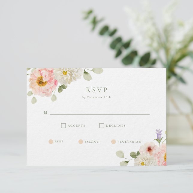Invitación Sweet Summer Garden Wedding RSVP (Anverso de pie)