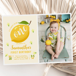 Invitación Sweet To Be One Summer Lemon 1er Birthday Photo