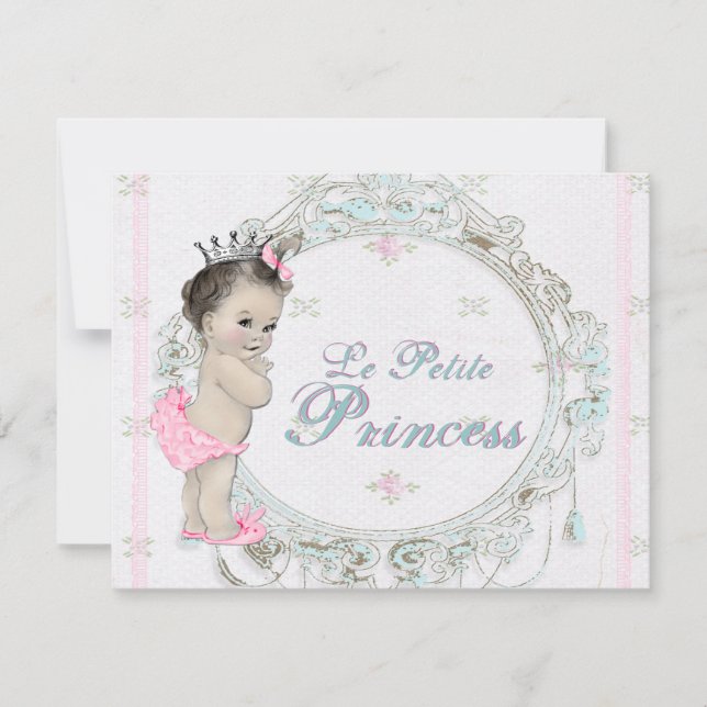 Invitación Sweet Vintage Princess Baby Shower (Anverso)