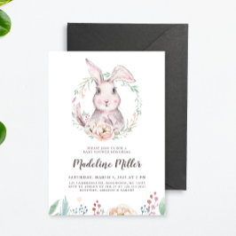 Invitación Sweet Watercolor Bunny Baby Shower
