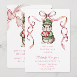 Invitación Sweet Watercolor Bunny Baby Shower 