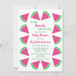 Invitación Sweet Watermelon Baby Shower