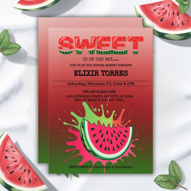 Invitación Sweet Watermelon Baby Shower (Subido por el creador)