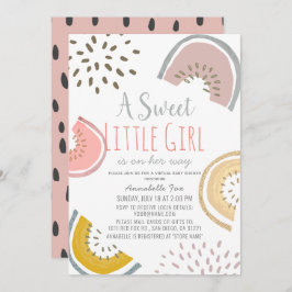 Invitación Sweet Watermelon Boho Virtual Baby Shower