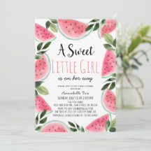 Sweet Watermelon Watercolor Baby Shower