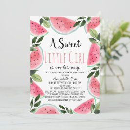 Invitación Sweet Watermelon Watercolor Drive-by Baby Shower