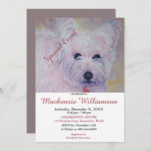 INVITACIÓN SWEET WESTIE QUIERE FELIZ CUMPLEAÑOS