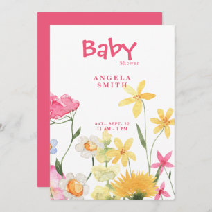 Invitación Sweet Wildflowers Colorful Baby Shower