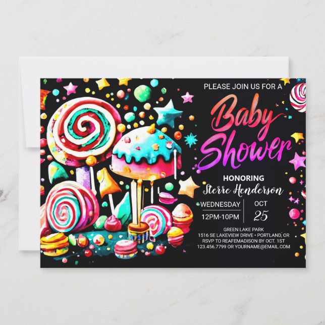 Invitación Sweet Wonderland Delight Baby Shower (Anverso)