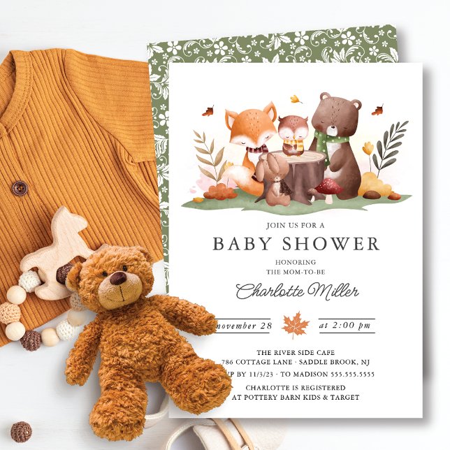 Invitación Sweet Woodland Animals Baby Shower (Subido por el creador)