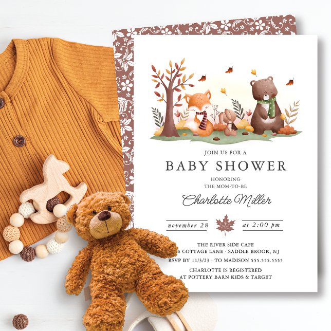 Invitación Sweet Woodland Animals Baby Shower (Subido por el creador)