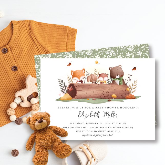 Invitación Sweet Woodland Animals Baby Shower (Subido por el creador)