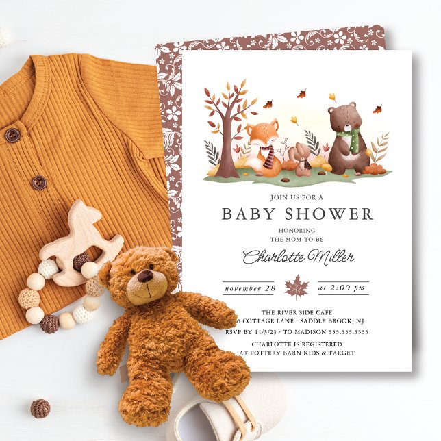 Invitación Sweet Woodland Animals Baby Shower (Subido por el creador)