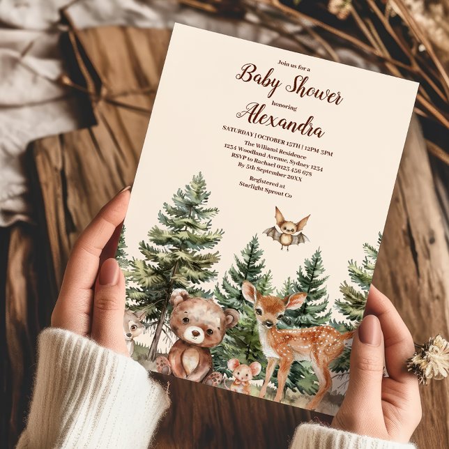 Invitación Sweet Woodland Animals Baby Shower (Subido por el creador)