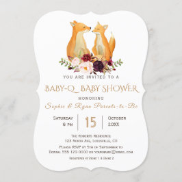 Invitación Sweet Woodland Foxes BaBy-Q Baby Shower