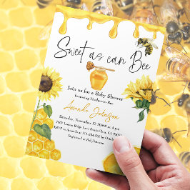 Invitación Sweet Yellow Honey Comb Sunflower Bee Baby Shower