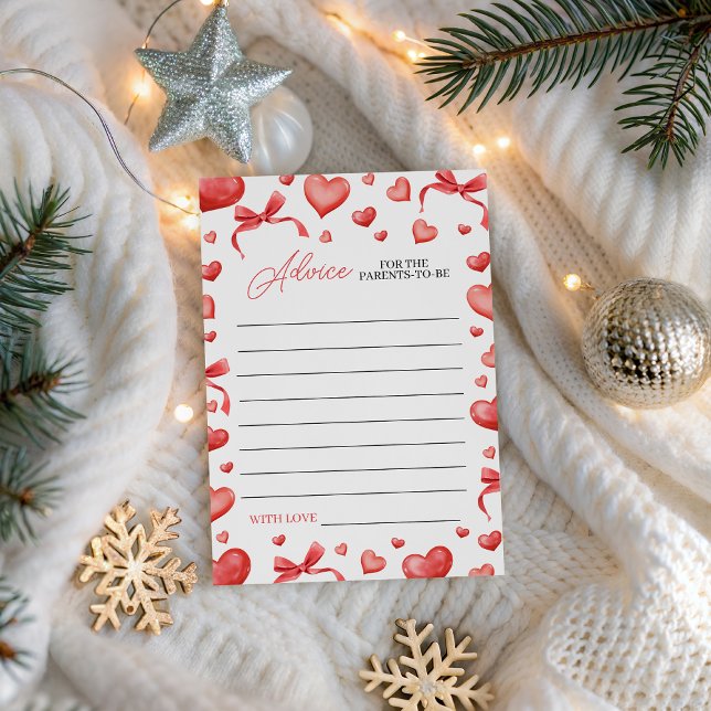 Invitación Sweetheart Baby Shower Advice Card (Subido por el creador)